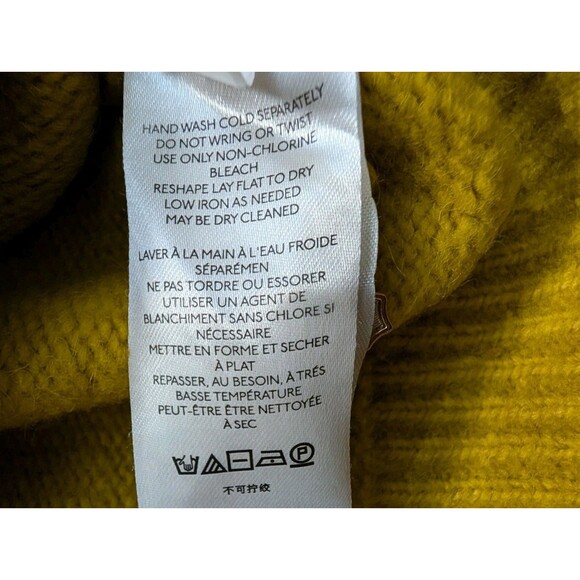 RARE Maeve Anthropologie Yellow Cardigan S Cropped Lace Collar Flower Button - Picture 11 of 13